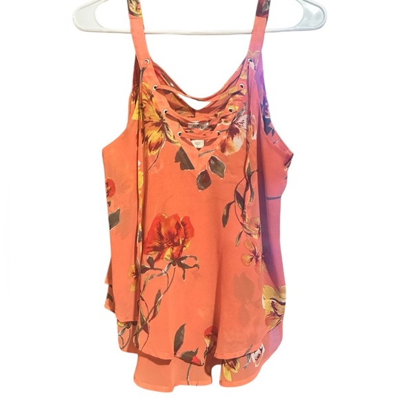 EUC Willow-Root Tie Front Floral Tank Small - Picture 2 of 3